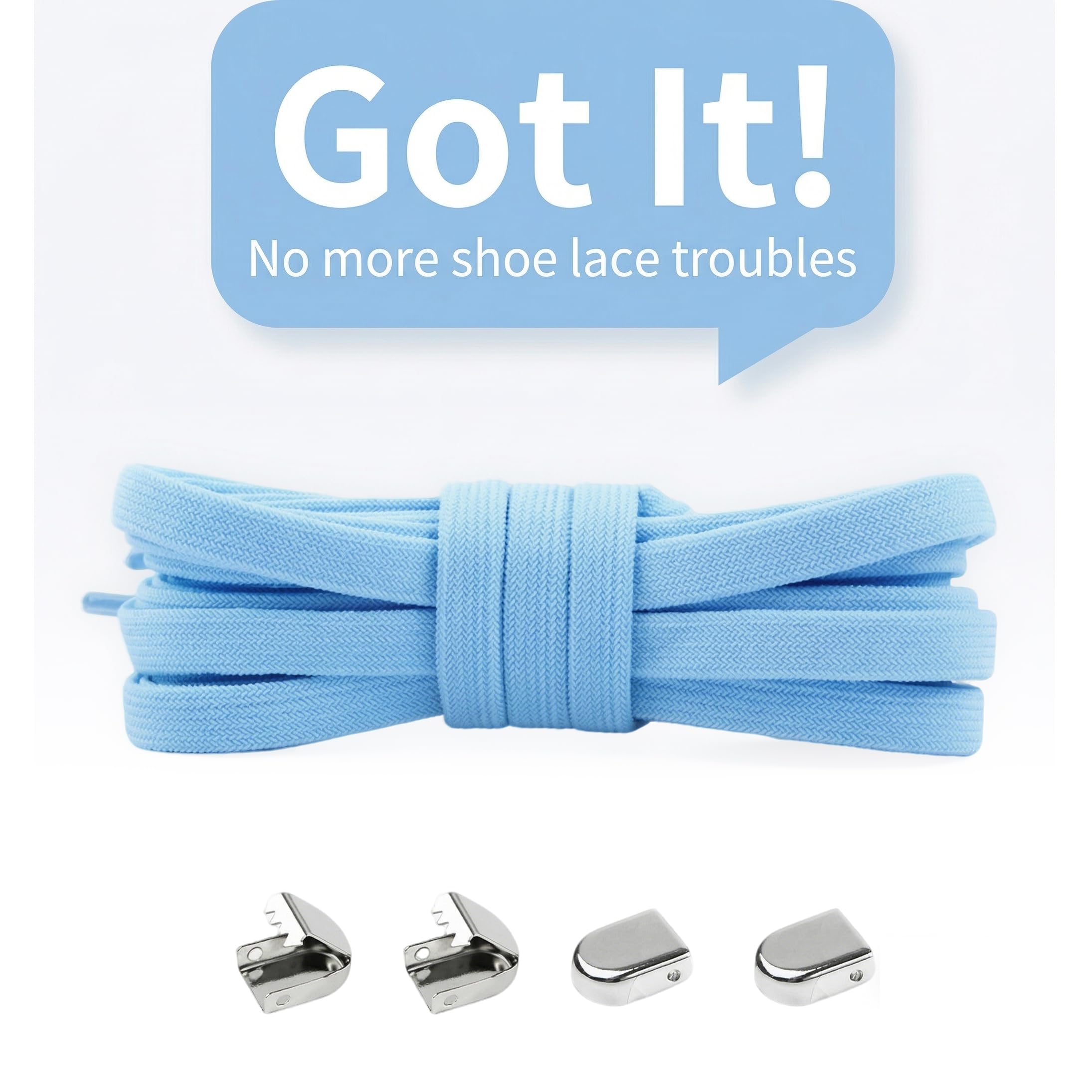 2 pares de cordones elásticos sin atar para tenis, cordones planos elásticos sin atar, cordones planos ajustables con cordones de metal — view 7