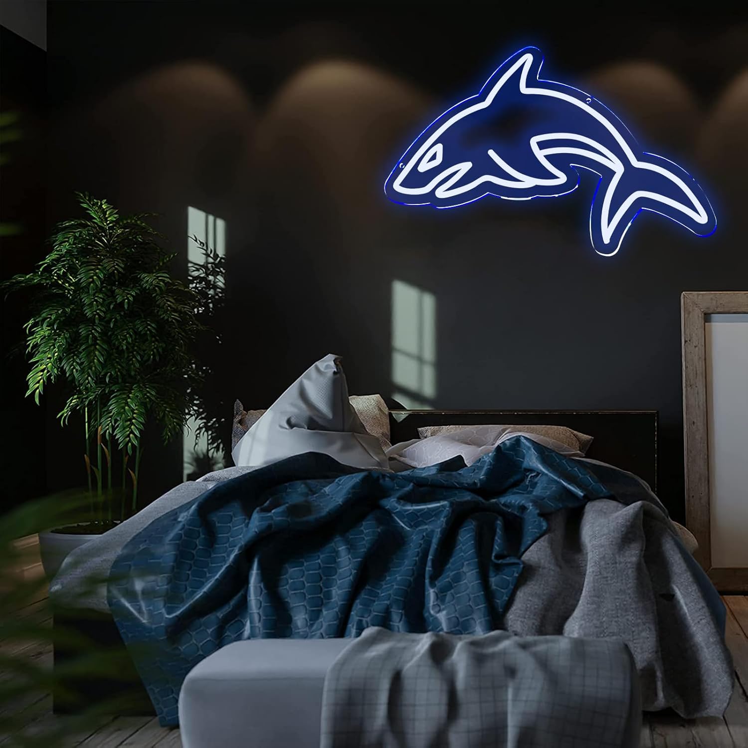 Shark Neon Signs for Wall Decor，Led Neon Light for Live Room, Bedroom, Christmas Birthday Party Gift