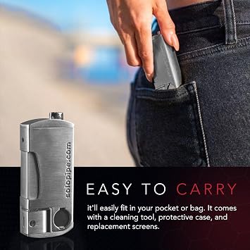 Solopipe Refillable Lighter - Portable & Discreet - Classic Chrome