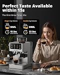AIRMSEN Espresso Machines with Burr Grinder, 20 Bar, Milk Frother Steam Wand, Stainless Steel Coffee Maker for Home - Cappuccino Latte & Cold Brew Iced Coffee Maker & Americano
