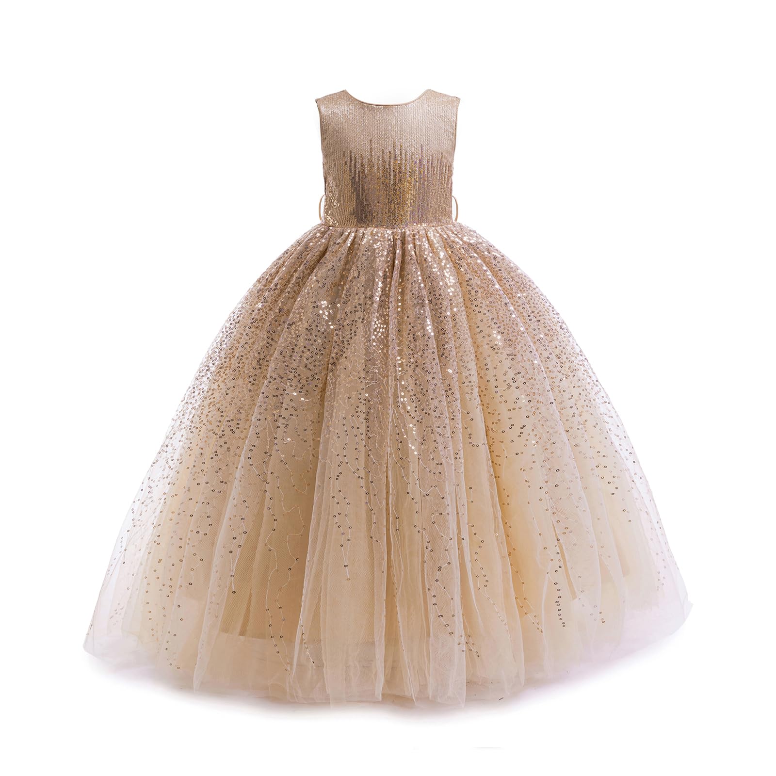 Blumenmädchenkleid mit Pailletten, glitzernd, für Hochzeit, Party, Geburtstag, Kinder, Festzug, Prinzessin, Ballkleid