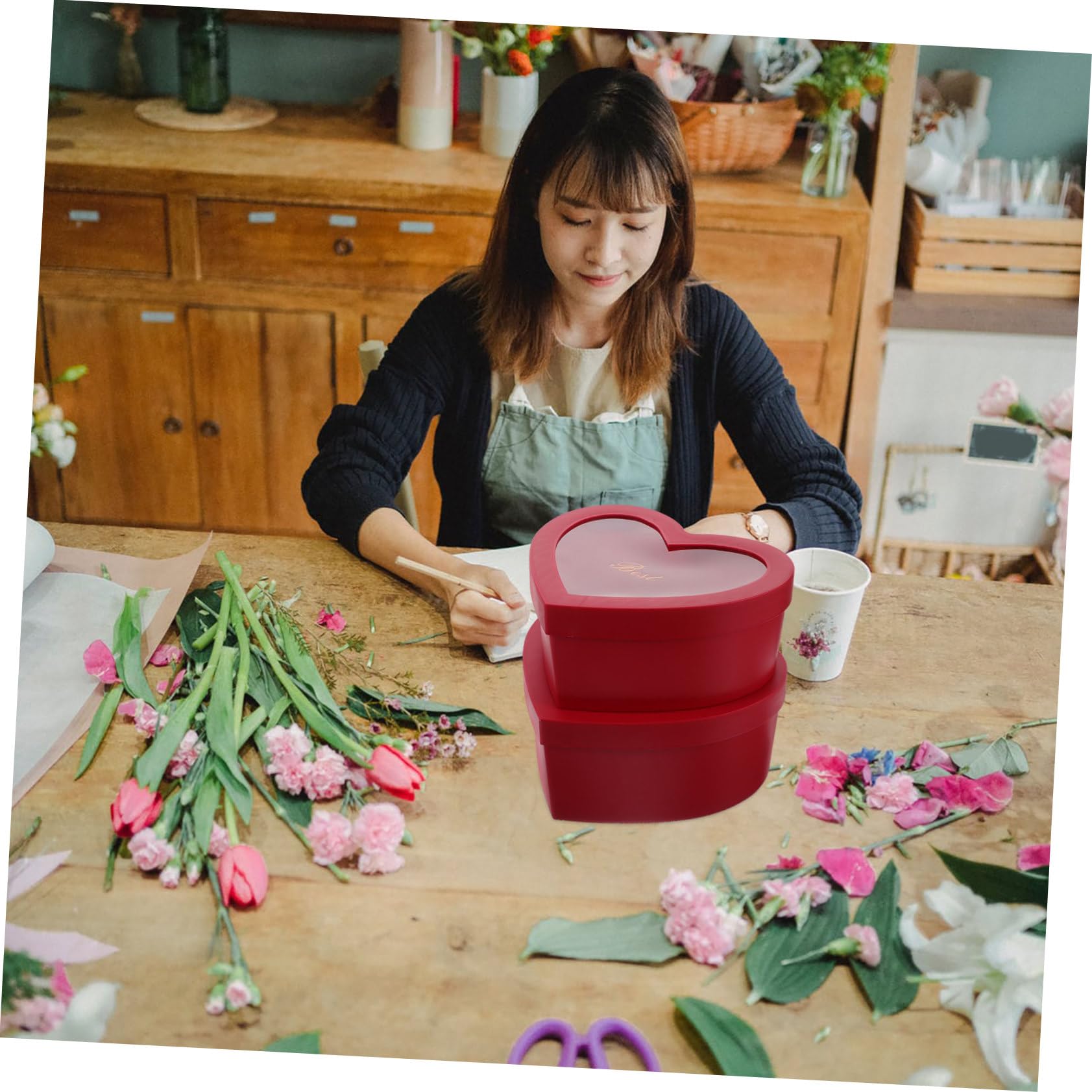 BESTYASH 2stücke Herzförmige Geschenkboxen Rot Präsentboxen Für Blumen Parfüm Und Make-up Für Valentinstag Muttertag Und Hochzeiten Mit Kreativen Kombinationsmöglichkeiten
