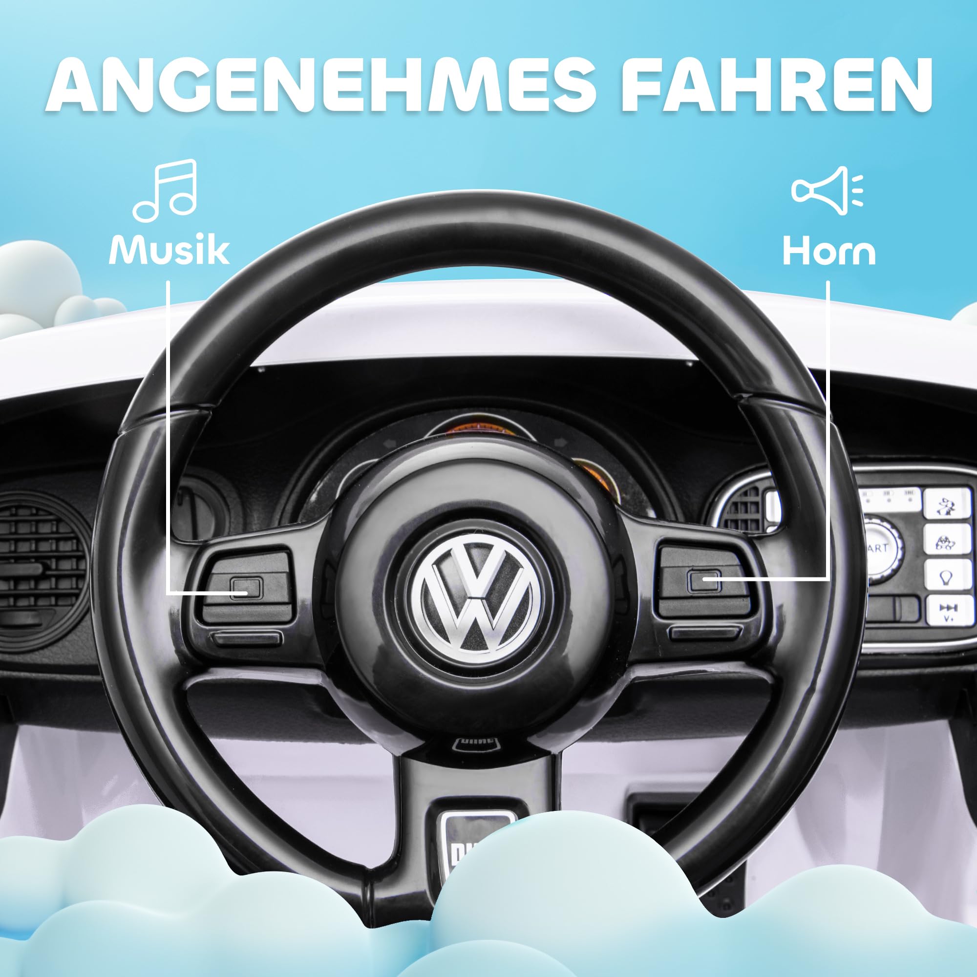 AIYAPLAY auto elettrica per bambini 12V auto per bambini con telecomando 2.4G, musica, clacson, auto elettrica con luci LED, connessione USB/MP3, 3-5 km/h, per bambini 3-5 anni, bianco