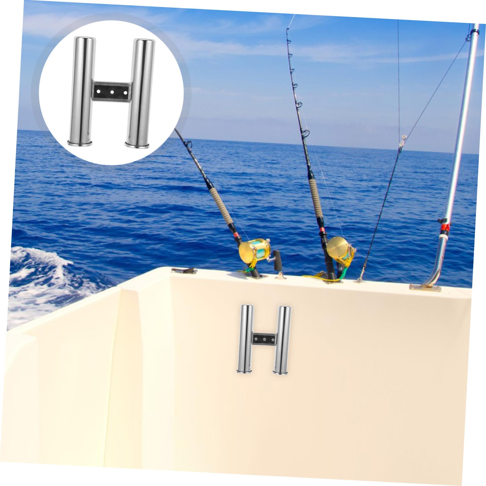 LABRIMP Porta Canne da Pesca in Acciaio Inossidabile Argento | Vacanze Estive, Supporto per Pesca Robusto, Resistente alla Corrosione, per Canne e Fishing Rod