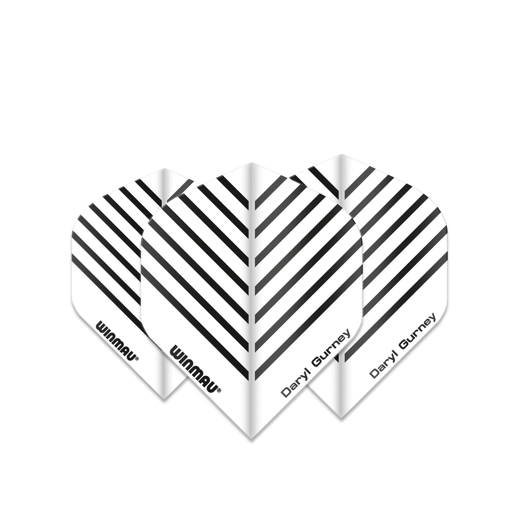 WINMAU Specialist Player Daryl Gurney White Embossed Dart Flights - 1 Set per Pack (3 Flights Total)