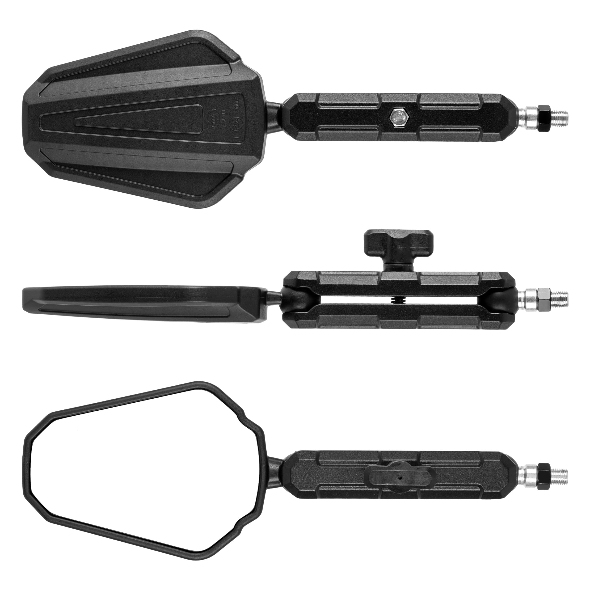 Rétroviseur universel pour moto 360° avec homologation E24 - Enduro réglable pour quad et moto - Compatible avec guidon de 22 mm - Vis M8/M10 - Idéal pour les routes et motos tout-terrain
