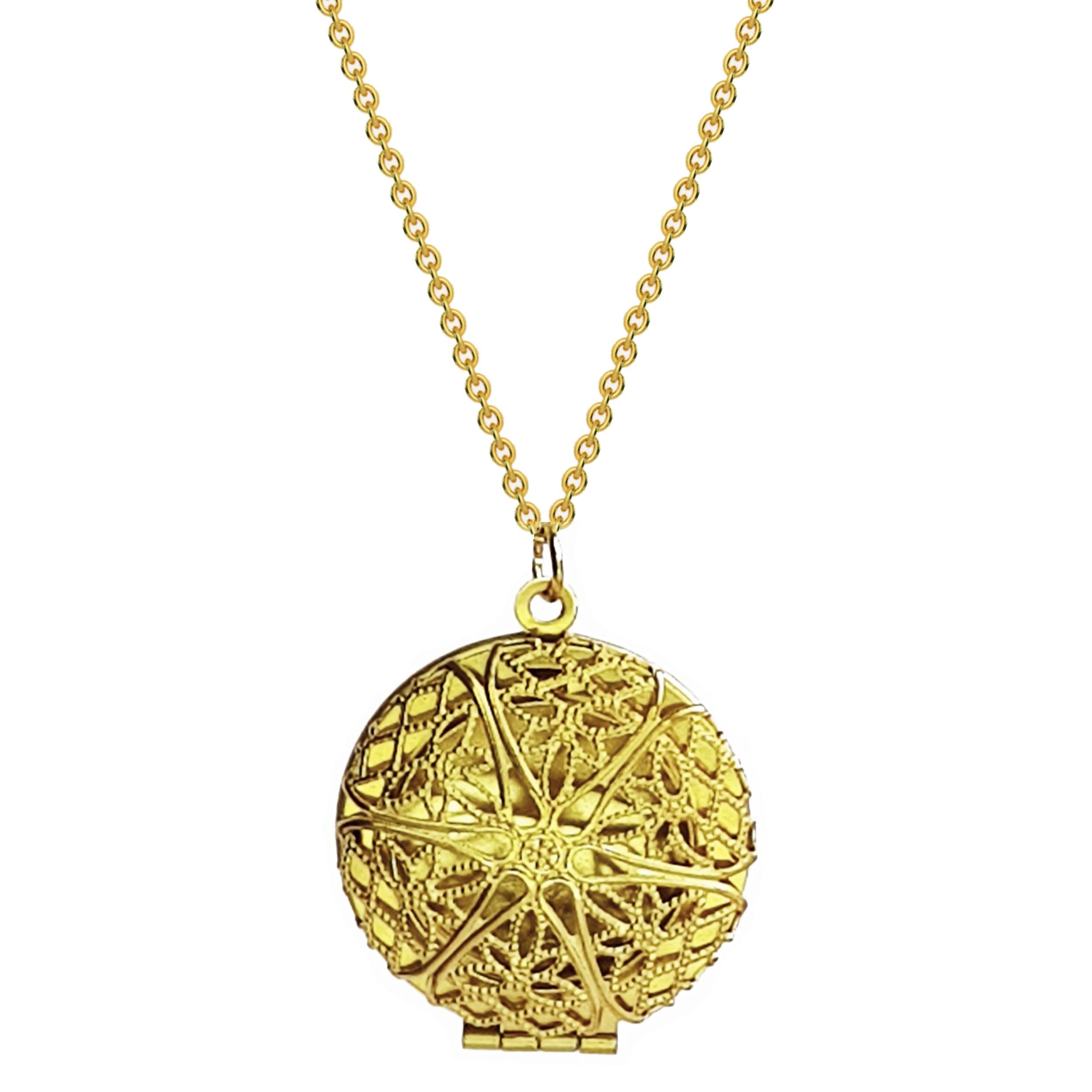 Via Mazzini 18K Real Gold Plated Circular Photo Memory Locket Pendant Necklace With Chain Valentine Gift For Women And Girls (NK0997) 1 Piece Only (B0B8N9ZLD3) Amazon Price History, Amazon Price Tracker
