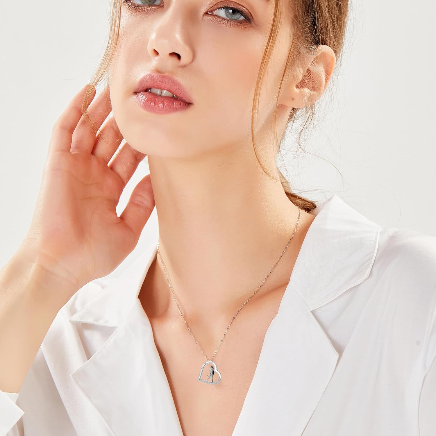 Hug Love New Mom to Be Gift Mommy of an Angel Necklace Miscarriage Memorial Gifts Sterling Silver Sunflower Mama Father Daughter Necklace Pink Ribbons Breast Cancer Awareness Jewelry Mom Gifts - Image 4