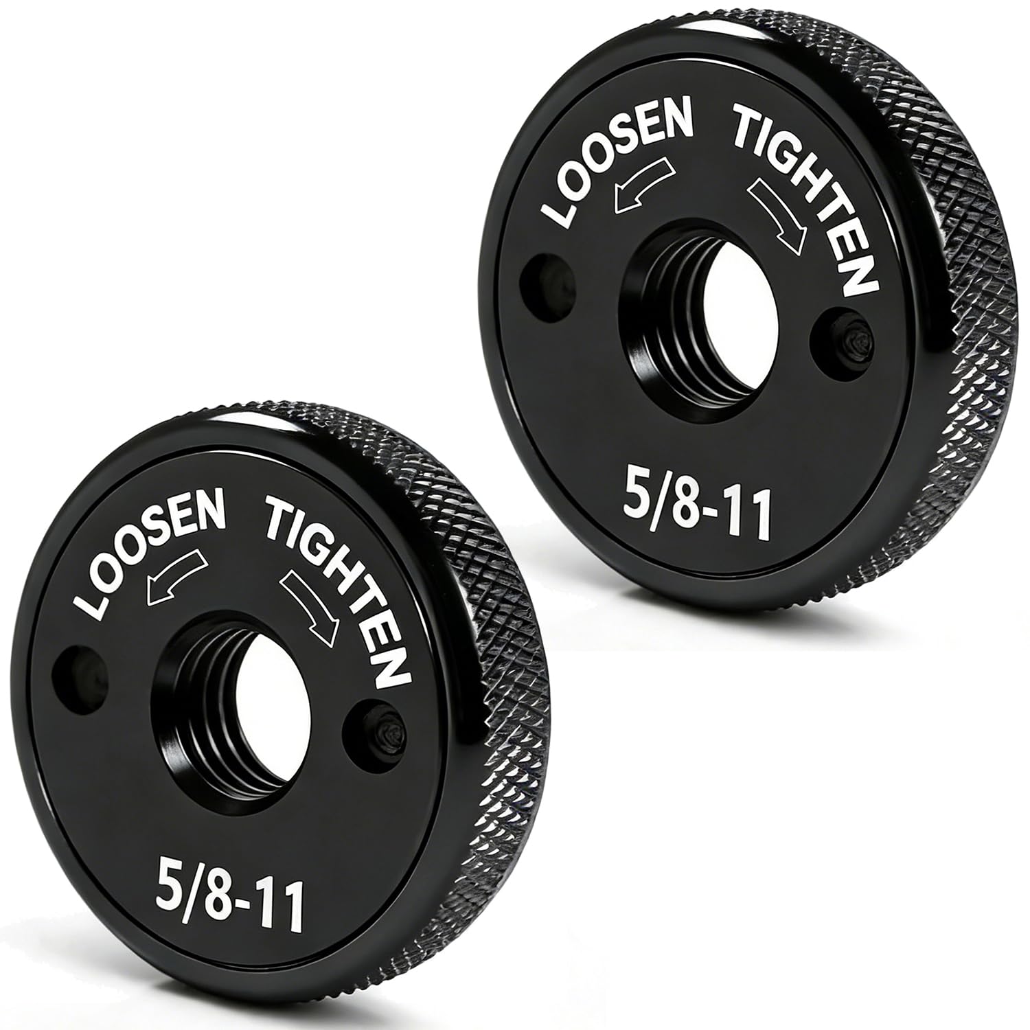 5/8-11 Nuts for Angle Grinder 4.5" and 5" No Wrench Required, 2PCS Self Locking Flange Nuts Metal Lock Grinder Knurled Arbor Nut