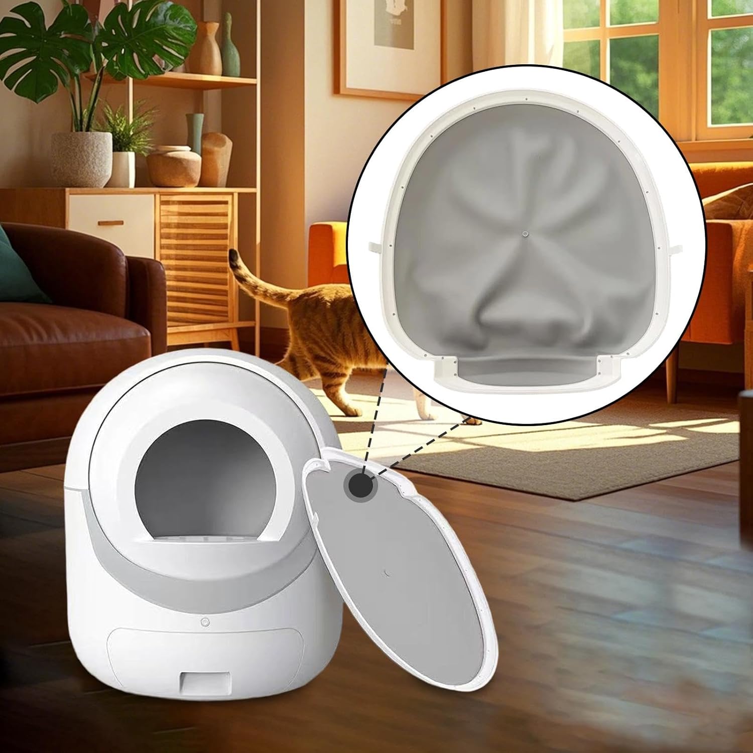 Automatic Cat Litter Silicone Pad Lightweight Professional Cat Toilet Bottom Tray Replacement Part for