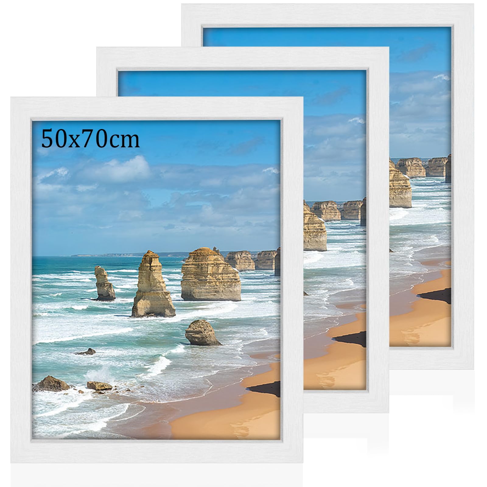 50x70 Picture Frame, Wooden 50x70 Photo Frames, Versatile White Frame — image 1