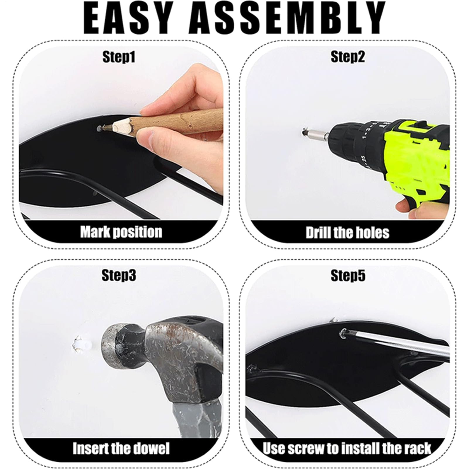 Perchas para Botas de Vadeo 2 Unidades Colgadores de Pared de Acero | Organizador Metálico de Calzado para Garaje, Sótano, Taller, Granero, Cobertizo, Entrada de Casa