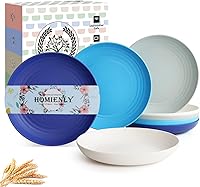 Vista 37 de Homienly Platos pequeños Platos de paja de trigo ligeros e irrompibles de 5.7 pulgadas Juego de 8 platos pequeños de postre, aptos para Beige