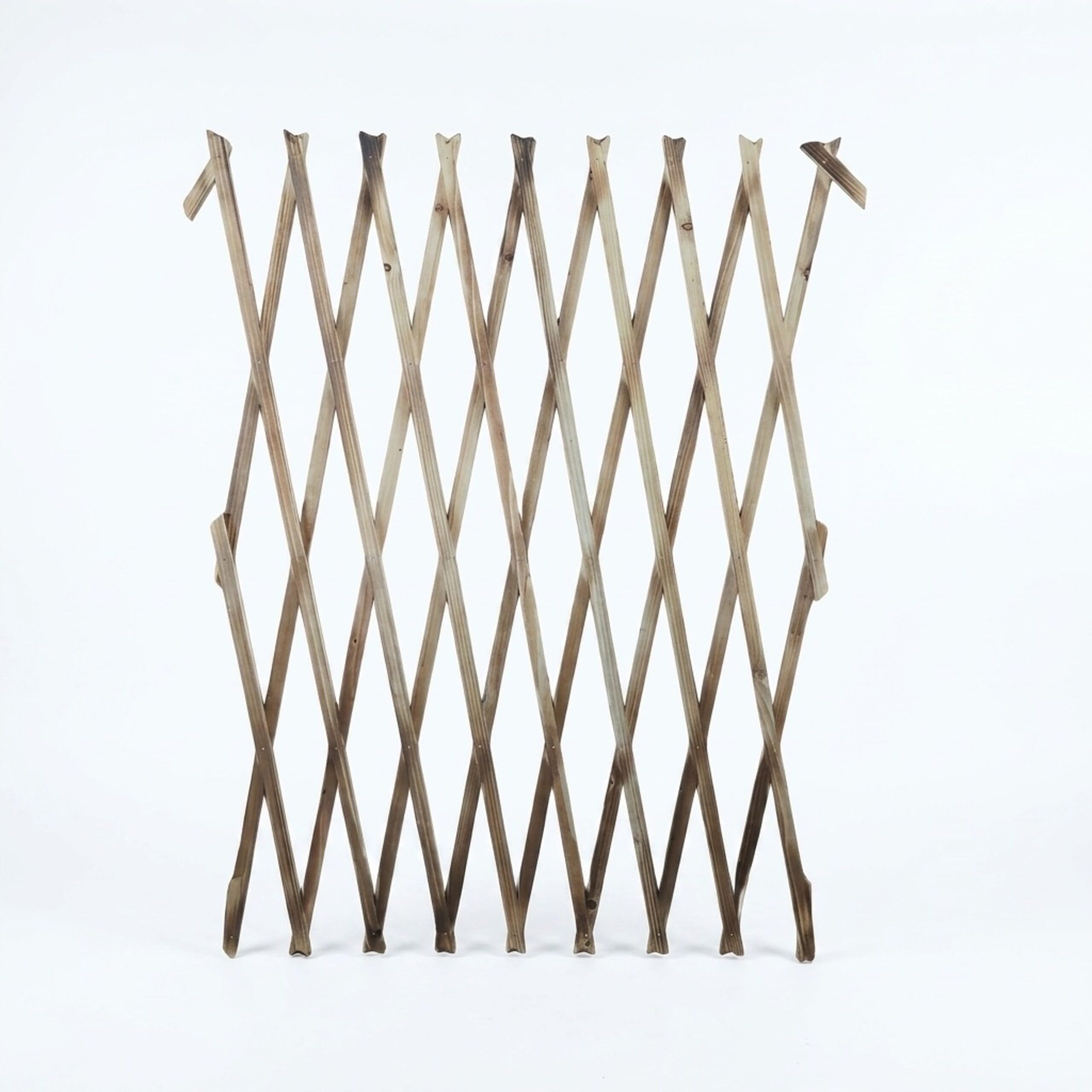Treillis Extensible Relaxdays, Lot de 3, 310x90 cm, Bois, Fixation Murale, pour Plantes grimpantes, Finition brûlée