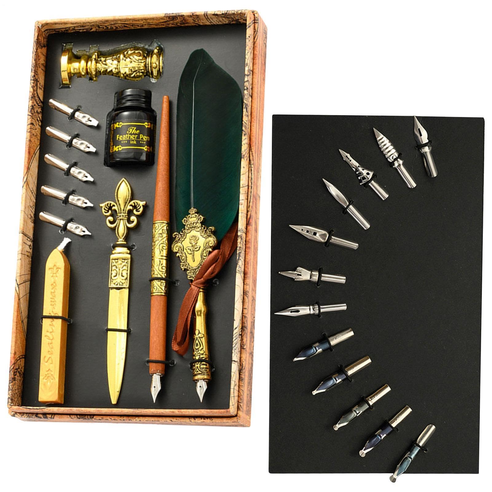 Ensemble stylo plume et encre, stylo antique pour l'écriture, kit de plume