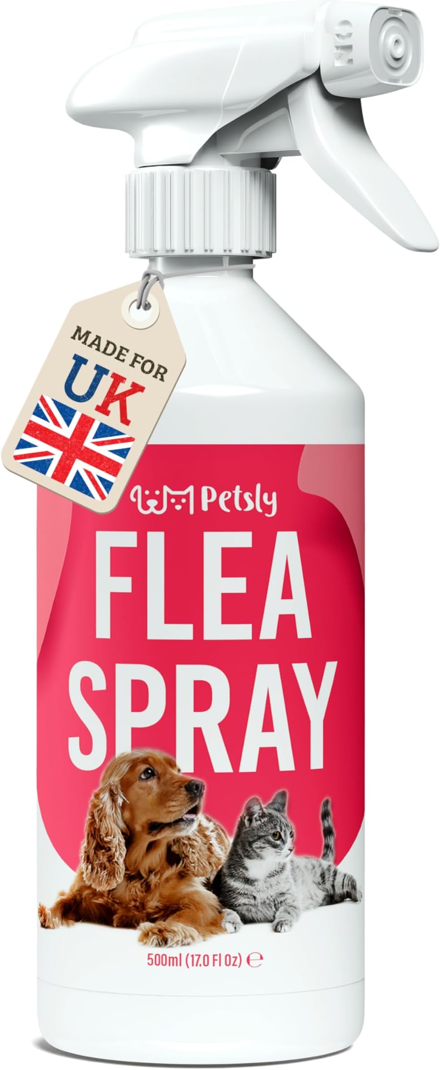 Flea Spray for the Home - 500ml - Max Strength, 100% Non-Toxic, Fast-Acting, Non-Staining, Long-Lasting Protection, Effective for Mattresses, Bedding, Furniture & Textiles - Family & Pet Safe