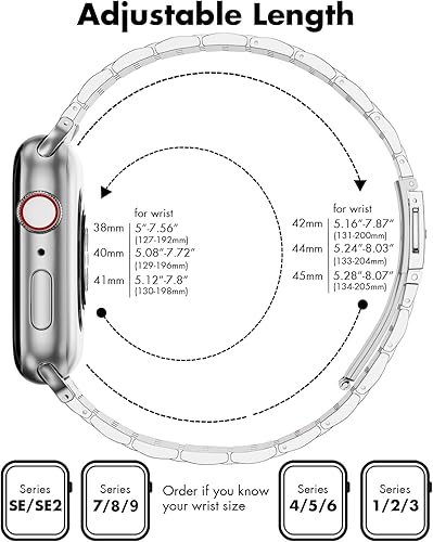 Miniatura 4 de TISIMO Correa de reloj para Apple Watch de 1496in 1575in 1614in 1654in 1732in 1772in 1929in Ultra Series 8 7 6 5 4 3 2 1 SE SE2 para mujeres y