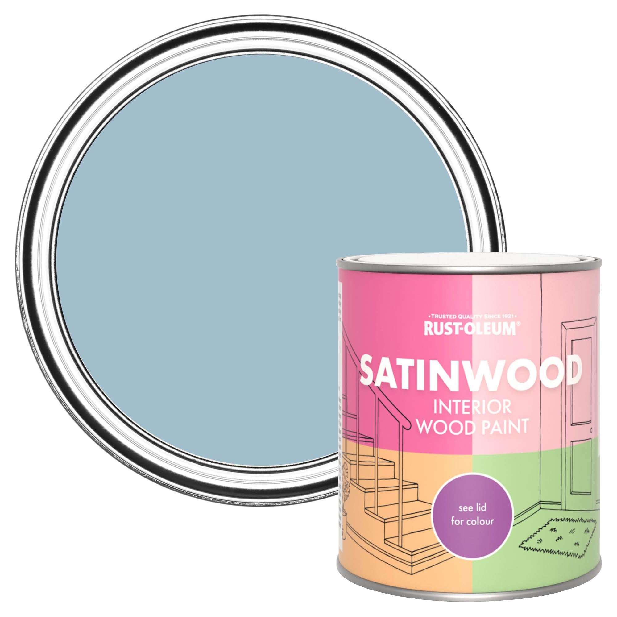 Rust-Oleum Nan's Best China Blue Satinwood Interior Wood Paint - 750Ml