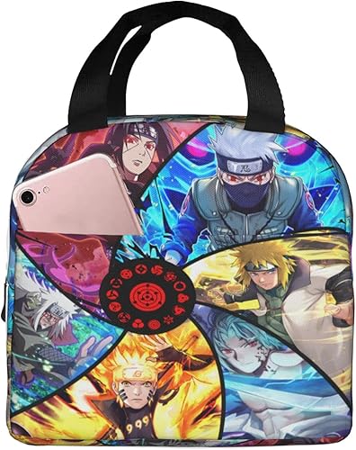 Miniatura 2 de Bolsa de almuerzo con patrones de anime, bolsa de almuerzo portátil aislada para viajes, picnic al aire libre, estilo 2