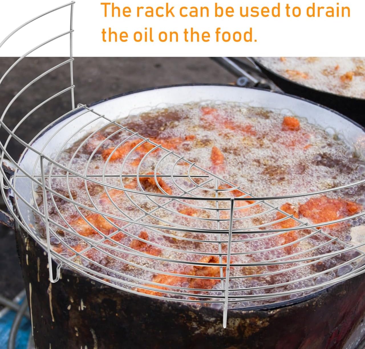 PRETYZOOM 40cm Oil Draining Rack, Stainless Steel Oil Drip Filter for Wok, Tempura, Universal Fried Food Cooling Stand Rack