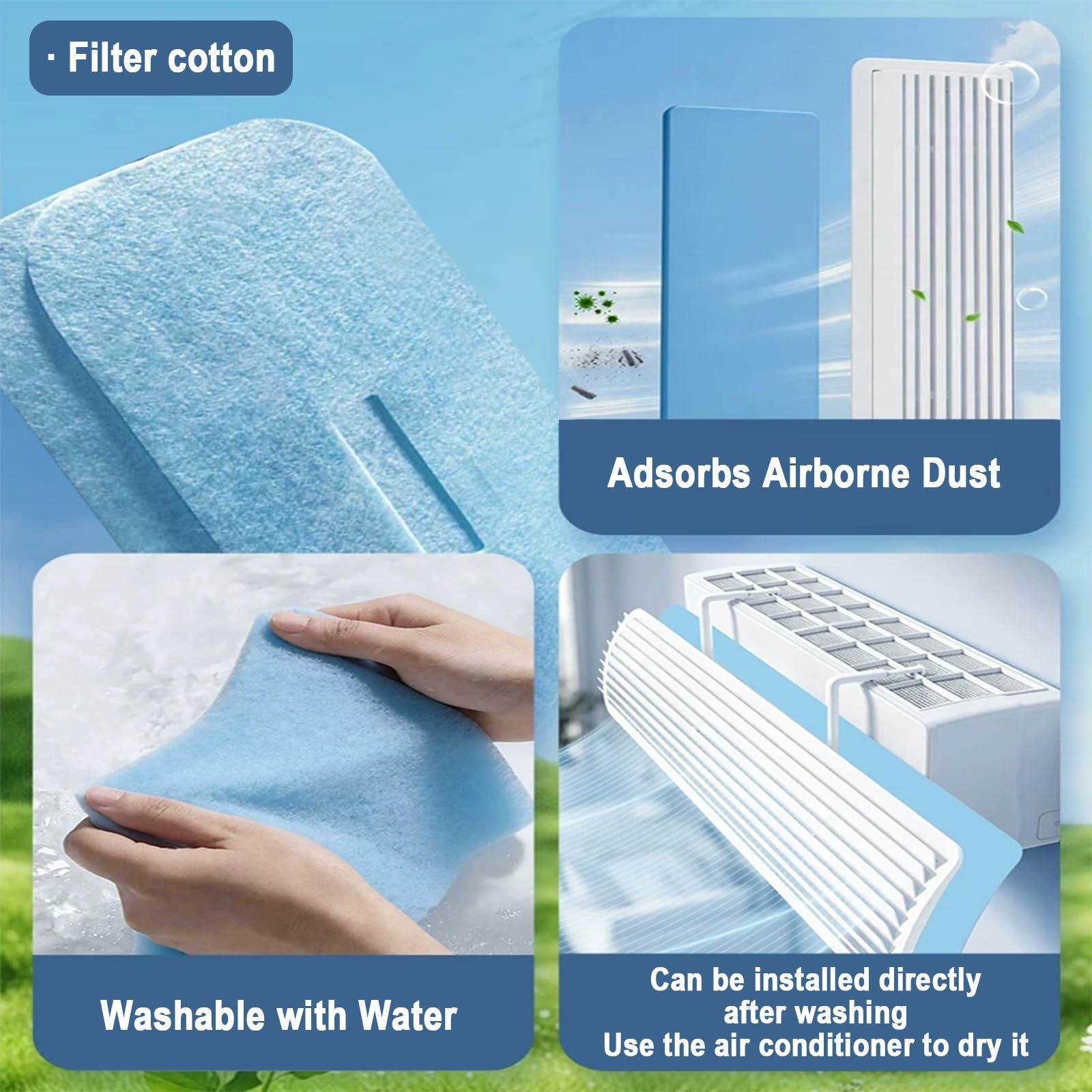 Deflettore Condizionatore, Deviatore Aria Condizionata Orientabile 270°, Pannello 90cm, Staffa Regolabile 26-36cm