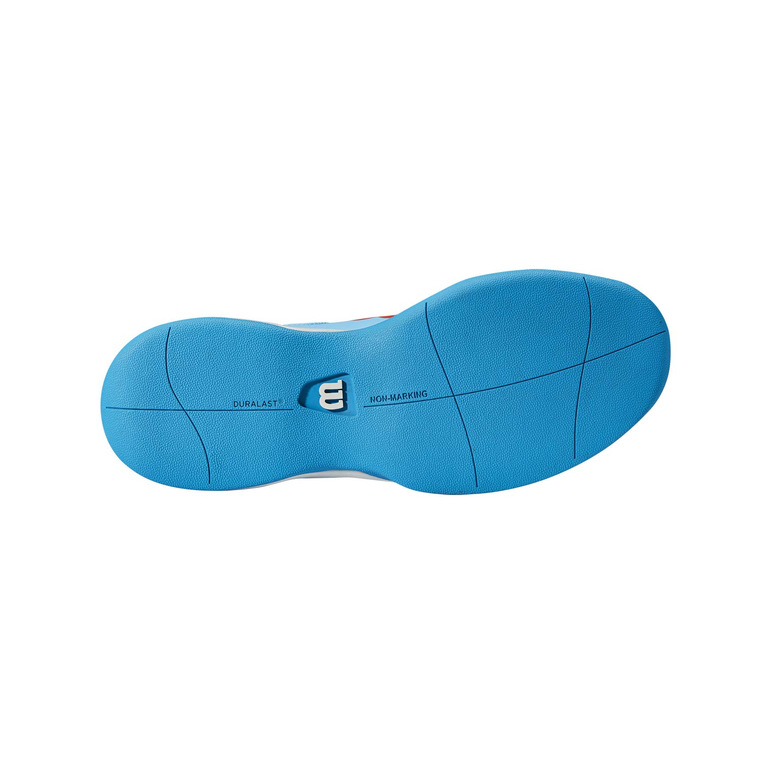 Wilson Junior/Enfant Chaussures de Tennis, Rush Pro JR QL Carpet, Bleu/Blanc/Orange, 34, pour Les Courts en Salle, pour Joueurs de Tout Niveau, WRS326260E015