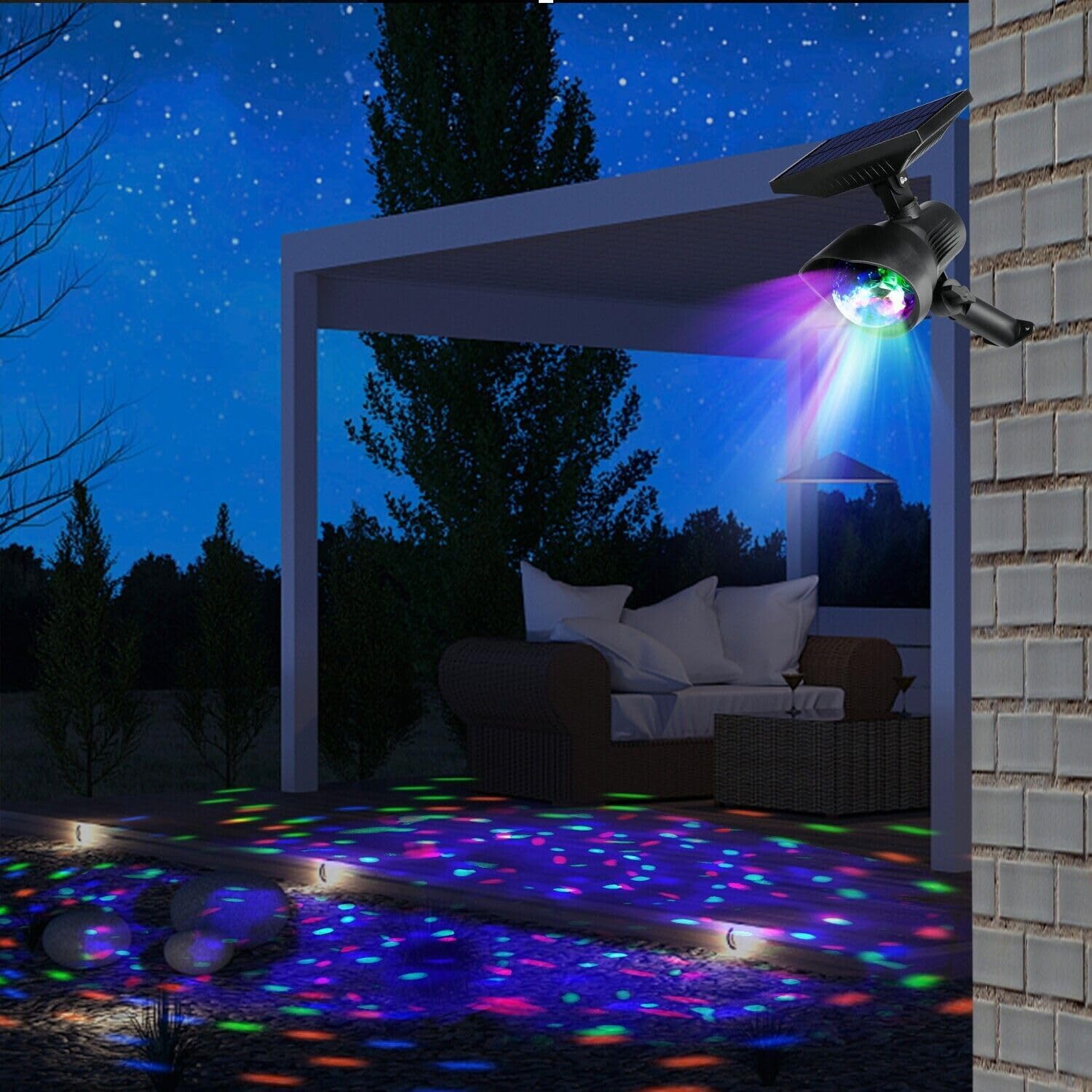 Proiettore a LED RGB per esterni, lampada decorativa natalizia con telecomando, per eventi e feste