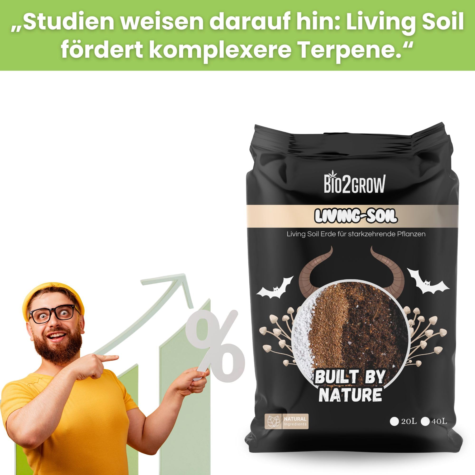 Living Soil 80 Liter - Handgemachte lebende Erde Indoor & Outdoor Blumenerde für Pflanzen Leichte Mischung Gemüse Anbau