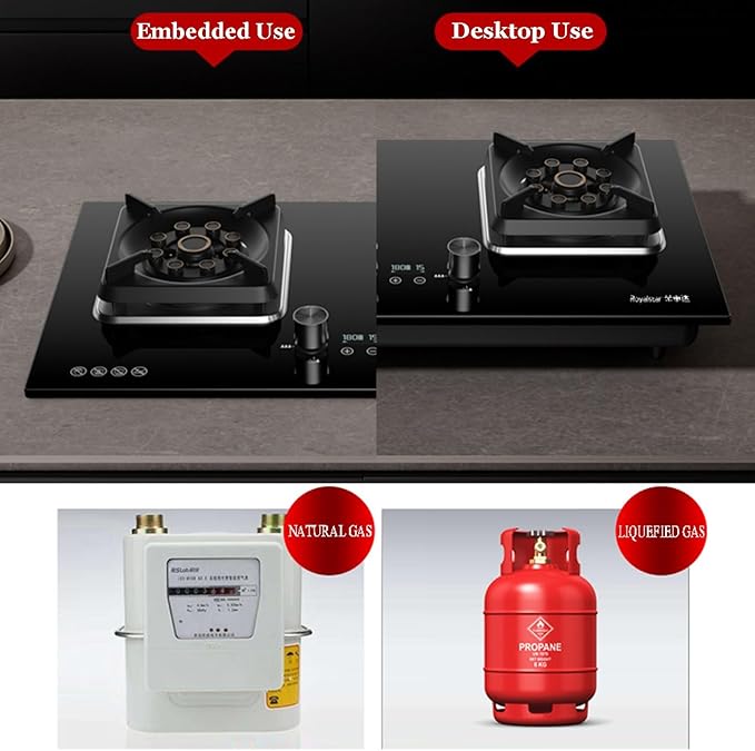 Estufa a Gas 2 Quemadores, Mesa Vidrio Templado, GLP/GN miniatura 9
