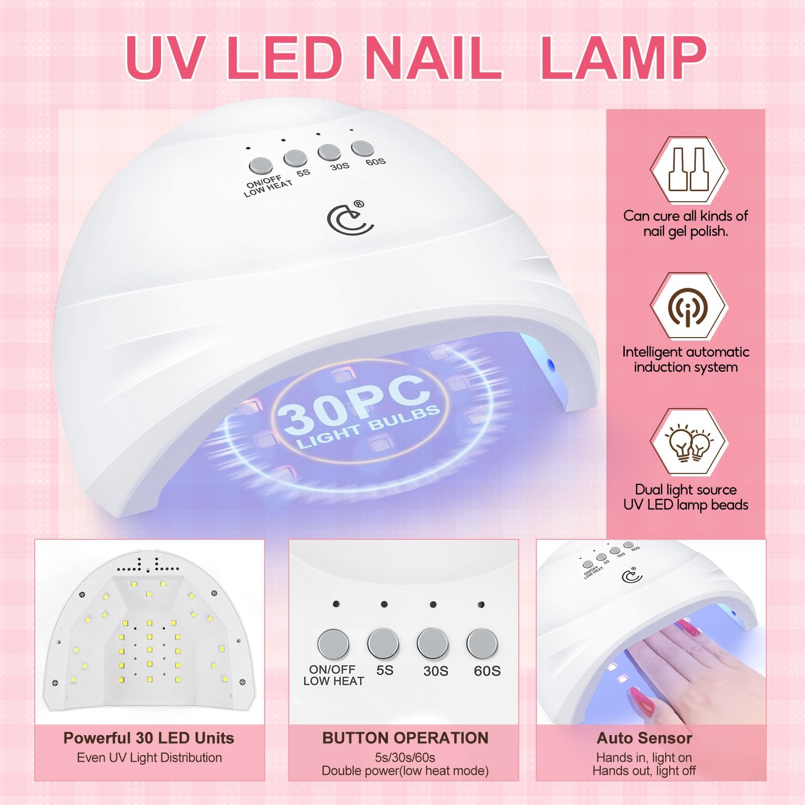 Kit Vernis Semi Permanent Complet PEACECOLOR - 35 Couleurs avec Ponceuse pour Ongles, Lampe UV/LED, Base et Top Coat Kit Ongle Gel UV Complet Nail Art Kit Manucure