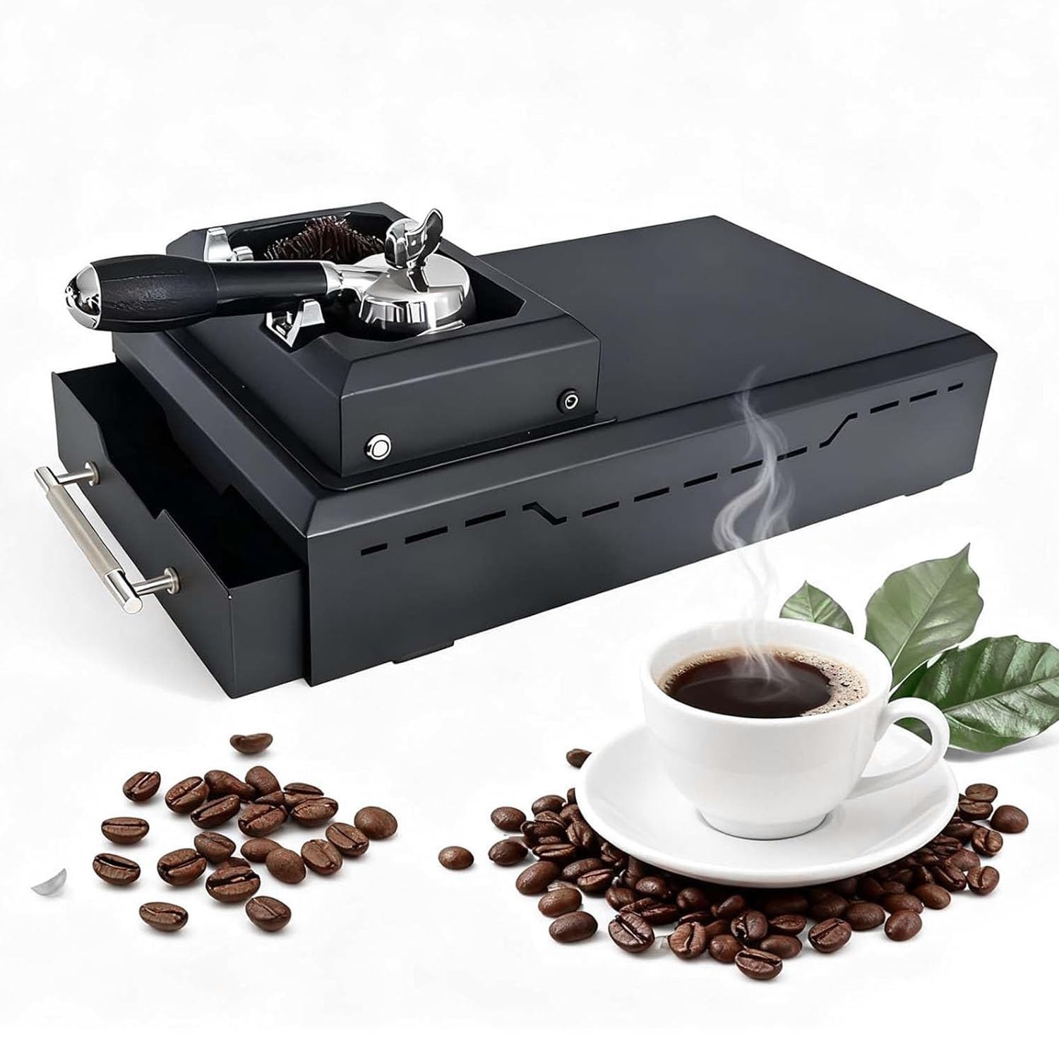 Máquina Automática para Limpiar Posos De Café, Limpiador Eléctrico De Portafiltro, Máquina Automática para Limpiar Portafiltro con 2 Raspadores Y 1 Cabezal De Cepillo, Accesorios Innovadores