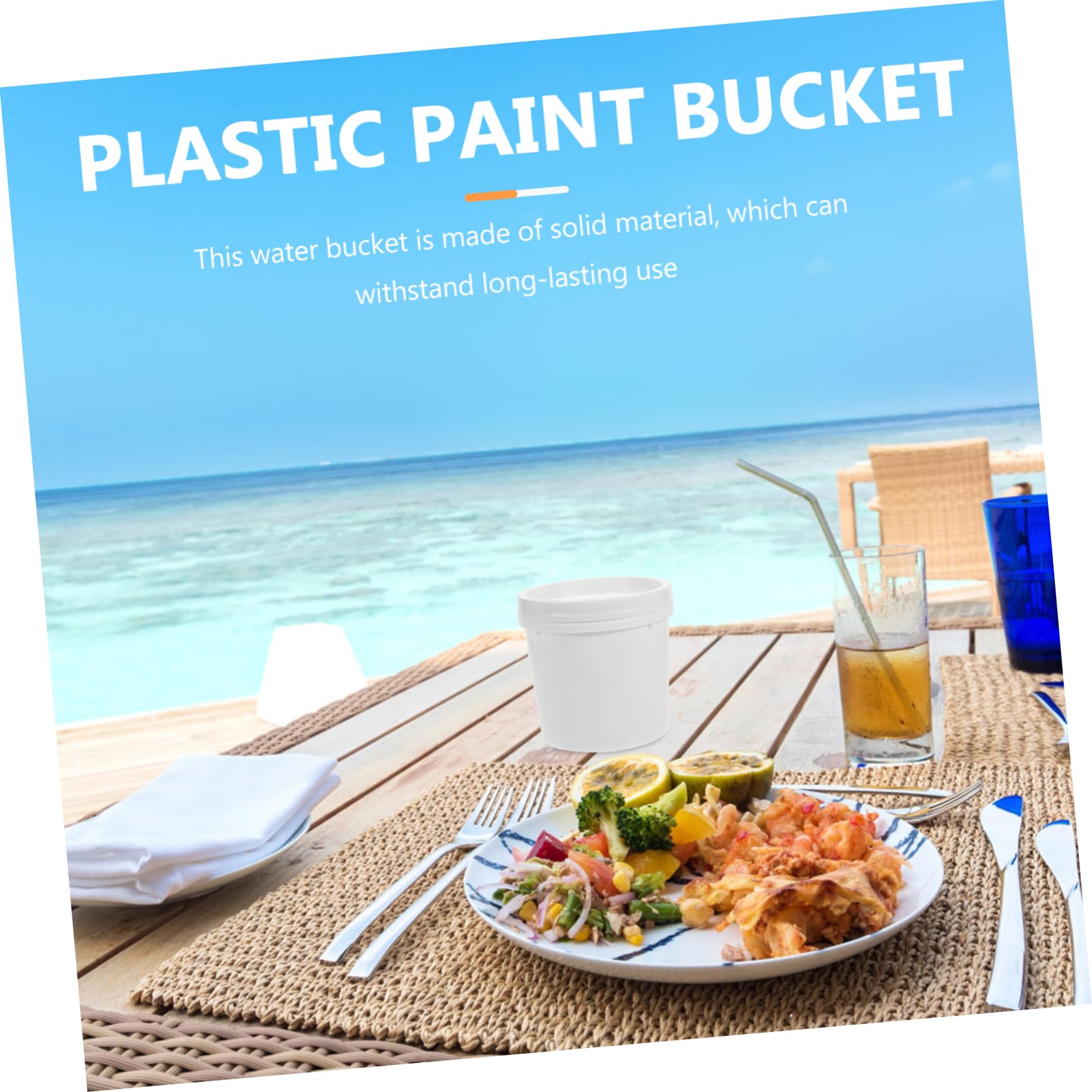 Zerodeko 5 Series Cubo De Plástico De Calidad Alimentaria Lata De Pintura Botes De Pintura Con Tapa Cubos De Agua Con Tapa Cubos Con Asas Baldes Cubo De Agua El Plastico 4 Piezas X 5