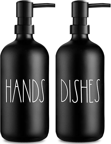 Miniatura 10 de Dispensador de jabón para platos, dispensador de jabón blanco mate para cocina, dispensador de jabón para platos de vidrio con bomba de plástico,