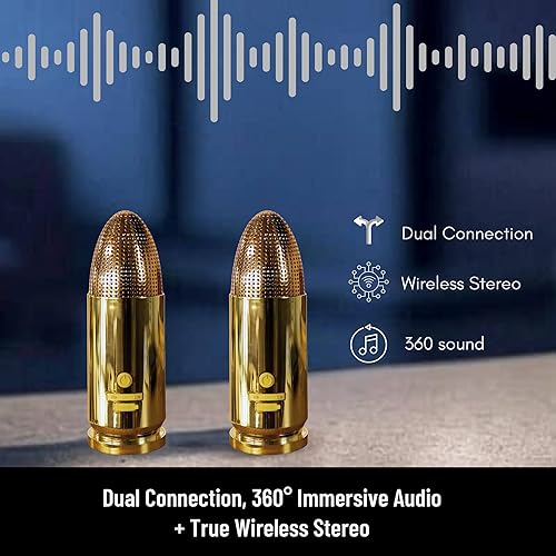 Miniatura 5 de Altavoz Bluetooth Bullet  Altavoz inalámbrico portátil, emparejamiento TWS, rango de 70 pies  IPX5 impermeable, diseño resistente para exteriores,