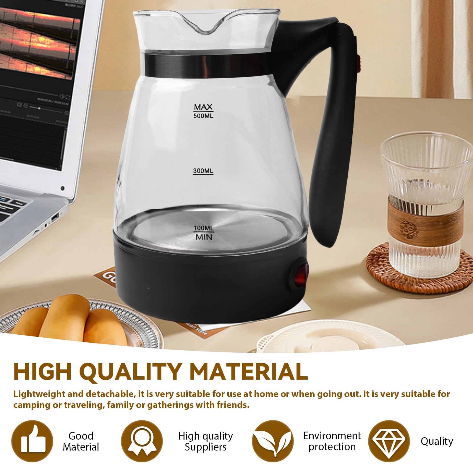 Macchina da caffè turca elettrica: 600 ml, caffè turco, caffettiera turca, caffettiera turca, teiera, caffettiera per caffè espresso, da campeggio, caffettiera turca, caffettiera turca