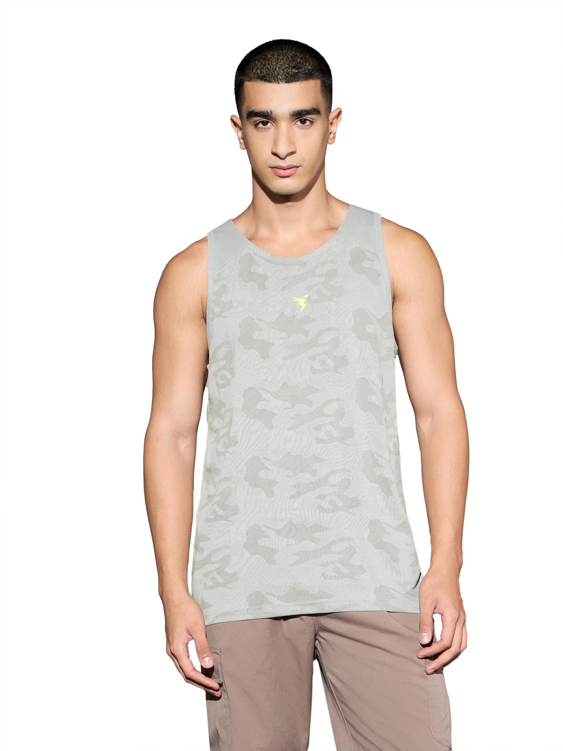 technosport Men's Slim Fit Jacquard Innerwear Vest with Ventmesh for Running, Gym & Sports-picture-36