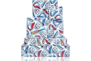 Vnaaem 3D Effect Baseball Wrapping Paper for Boys