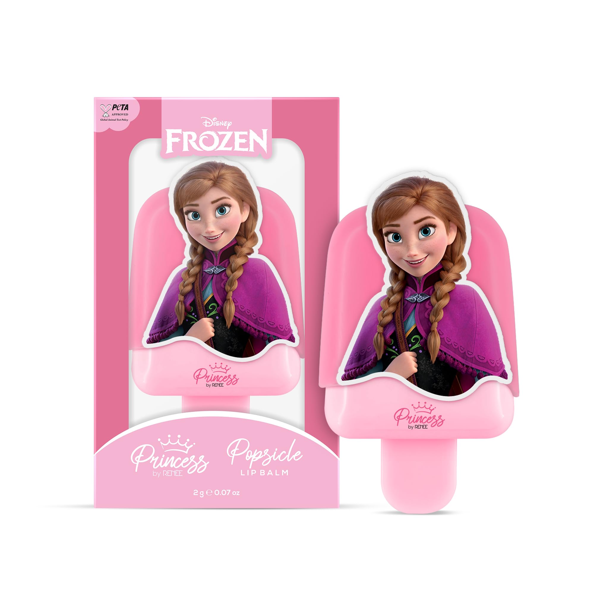 Disney Frozen Princess By RENEE Popsicle Anna Lip Balm, SPF10, Lightly Tinted & Enriched with Vitamin E & Coconut Milk Extract, Moisturizes, Nourishes & Protects, Softens & Heals Chapped Lips 2 Gm