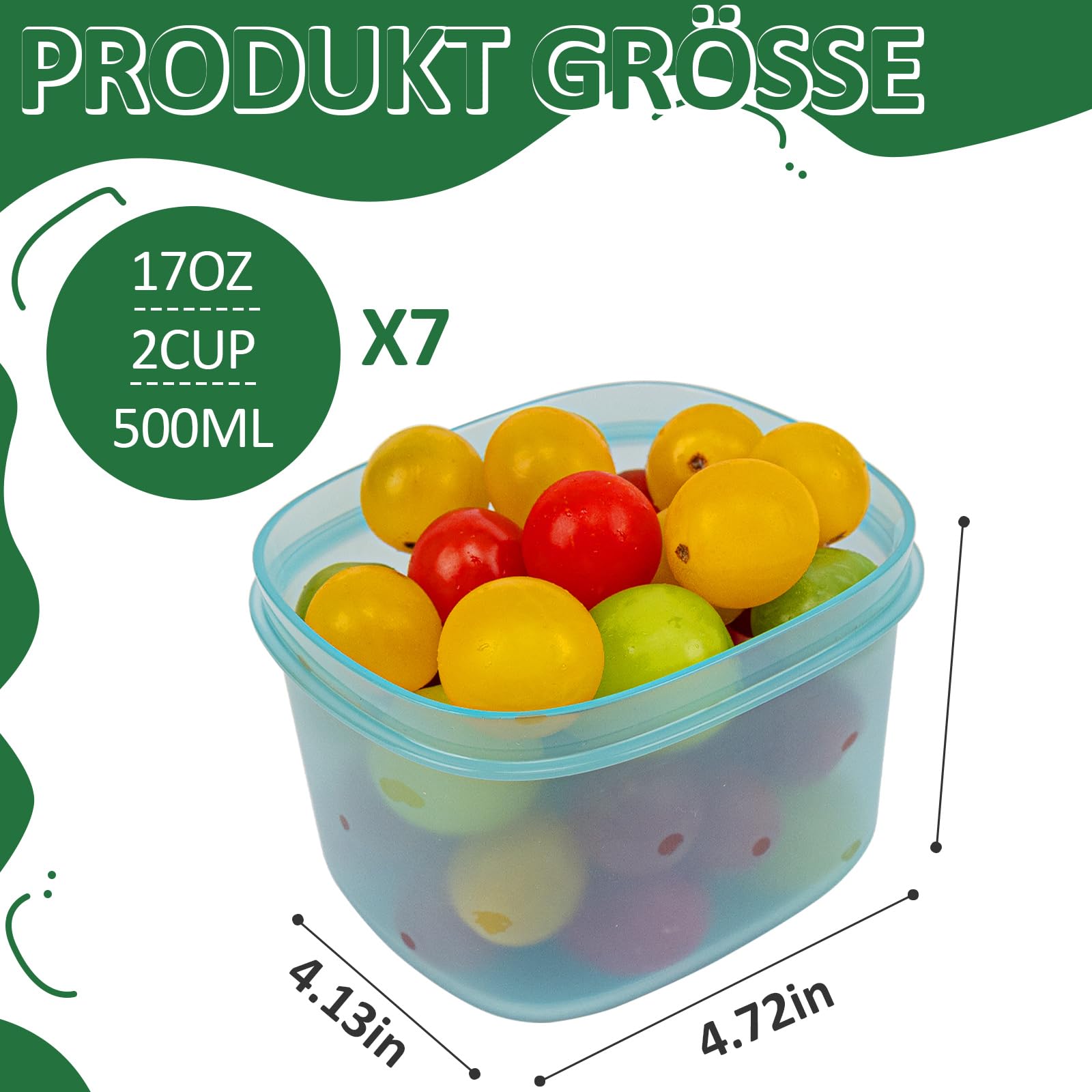 ANJUKE Snackbox 7-tlg. 500ML - BPA-frei & Spülmaschinenfest