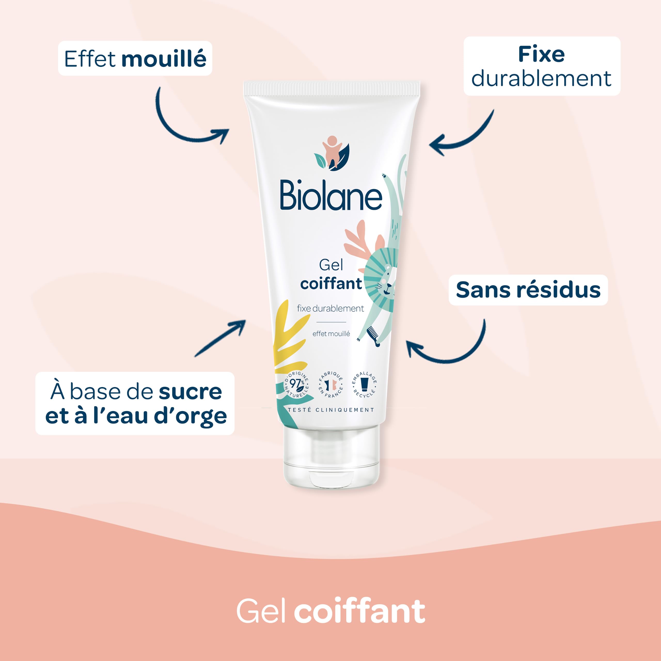 BIOLANE - Astuccio per toillette per neonati - Eau de toilette - Crema idratante - Gel per capelli styling - Astuccio per la cura - Ingredienti di origine naturale - Formato nomade - Made in Francia.