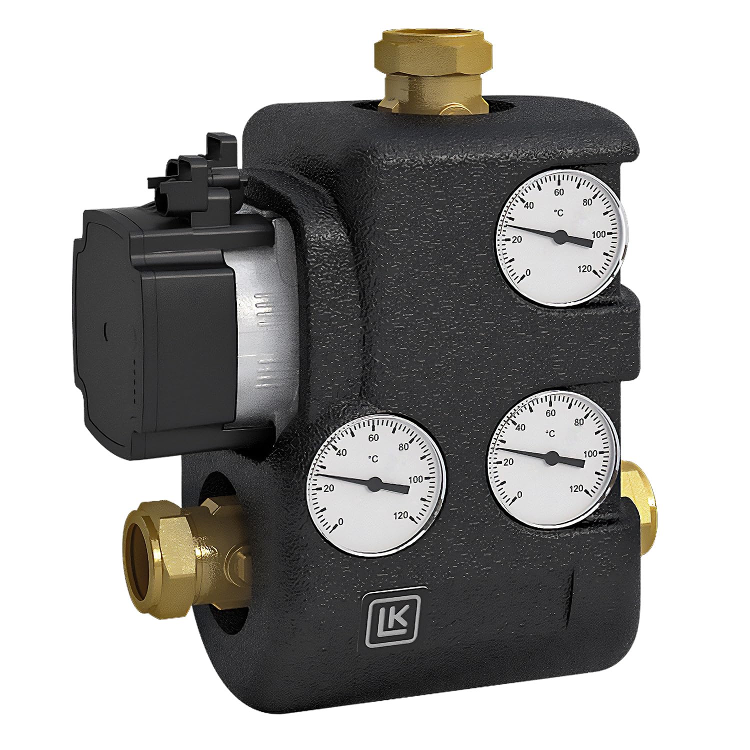 LK Armatur - Rücklaufanhebungsgruppe LK 810 ThermoMat 2.0 – Hocheffizienzpumpe, konstant warme Rücklauftemperatur, für Heizungsanlagen, Holzheizungen, Pelletkessel, Pufferspeicher