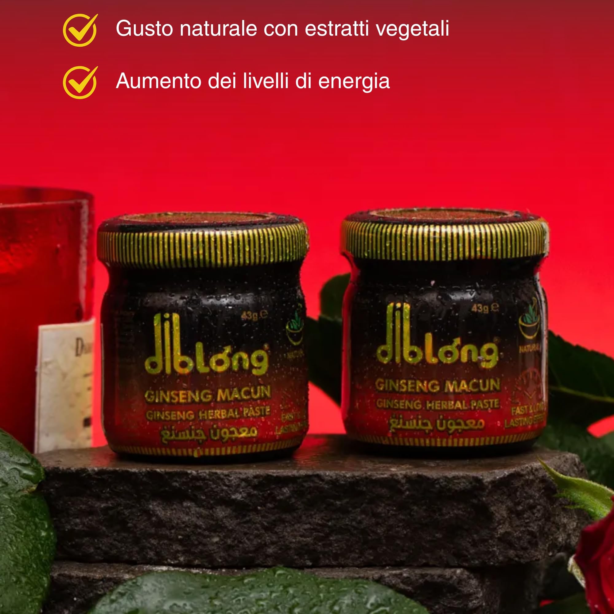 Diblong Honey Paste Afrodisiaco Potenziatore per Uomo Confezione da 1 (43 g) - Pasta Naturale a Base di Erbe al Ginseng per la Resistenza, Ginsing Macun - Prodotto in Turchia