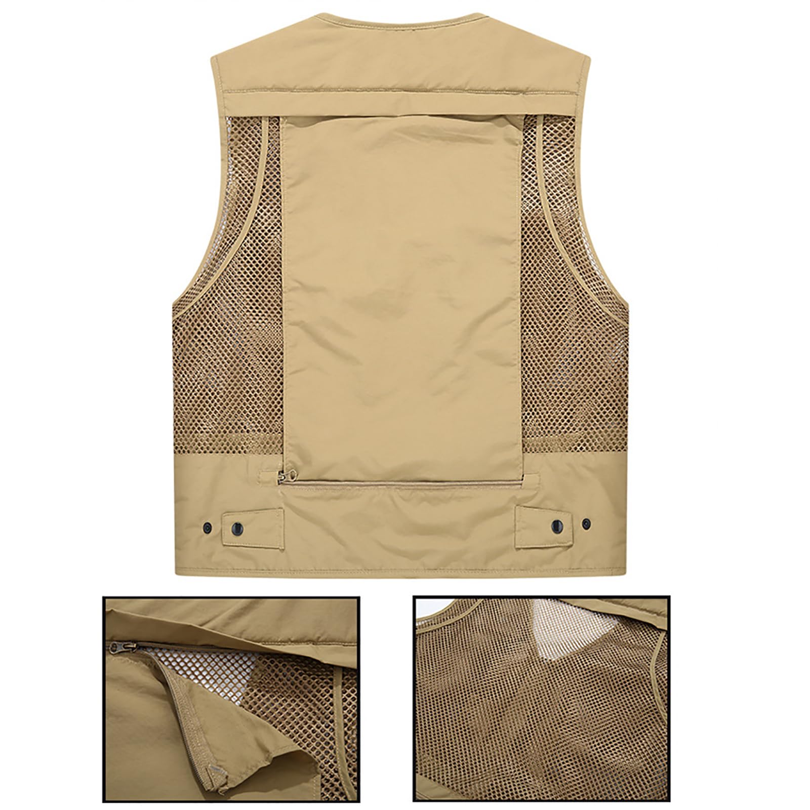Chaleco de Pesca Secado Rápido para Hombres Multibolsillos Chaleco de Trabajo Transpirable(Size:4XL,Color:Navy Blue)