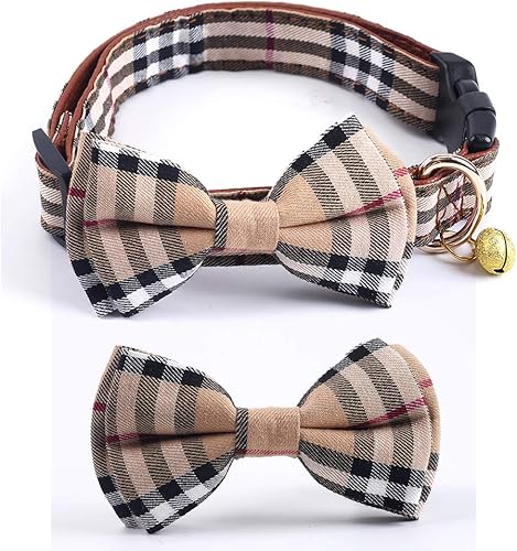 Miniatura 2 de SuperBuddy Collar para perro, collar ajustable con corbatín, collar para mascotas para perro con corbatín suave, collares para perros pequeños,