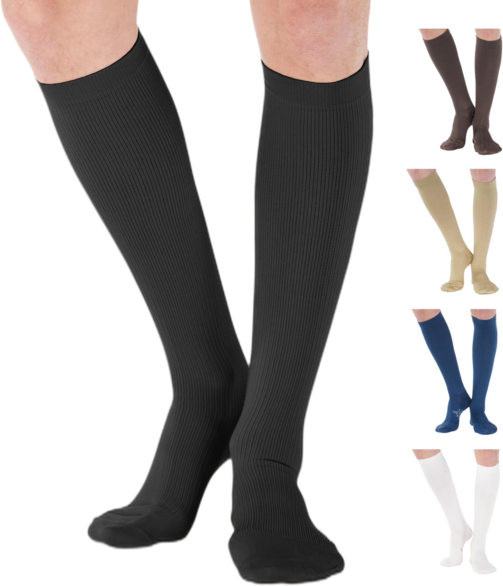 Cotton Compression Socks for Women & Men 20-30 mmhg Knee High