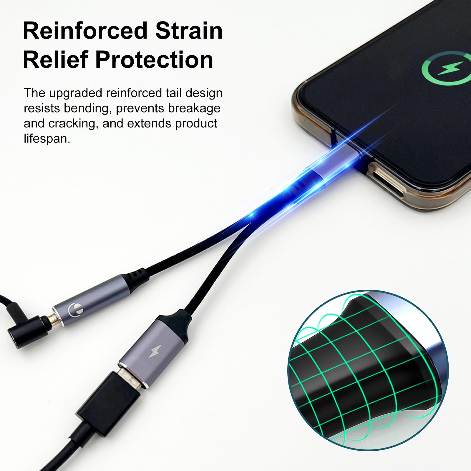 Adattatore di ricarica 2 in 1 da USB-C a audio e PD da 3,5 mm – Cavo dongle per ricarica rapida e jack per cuffie per dispositivi USB di tipo C (2 porte)