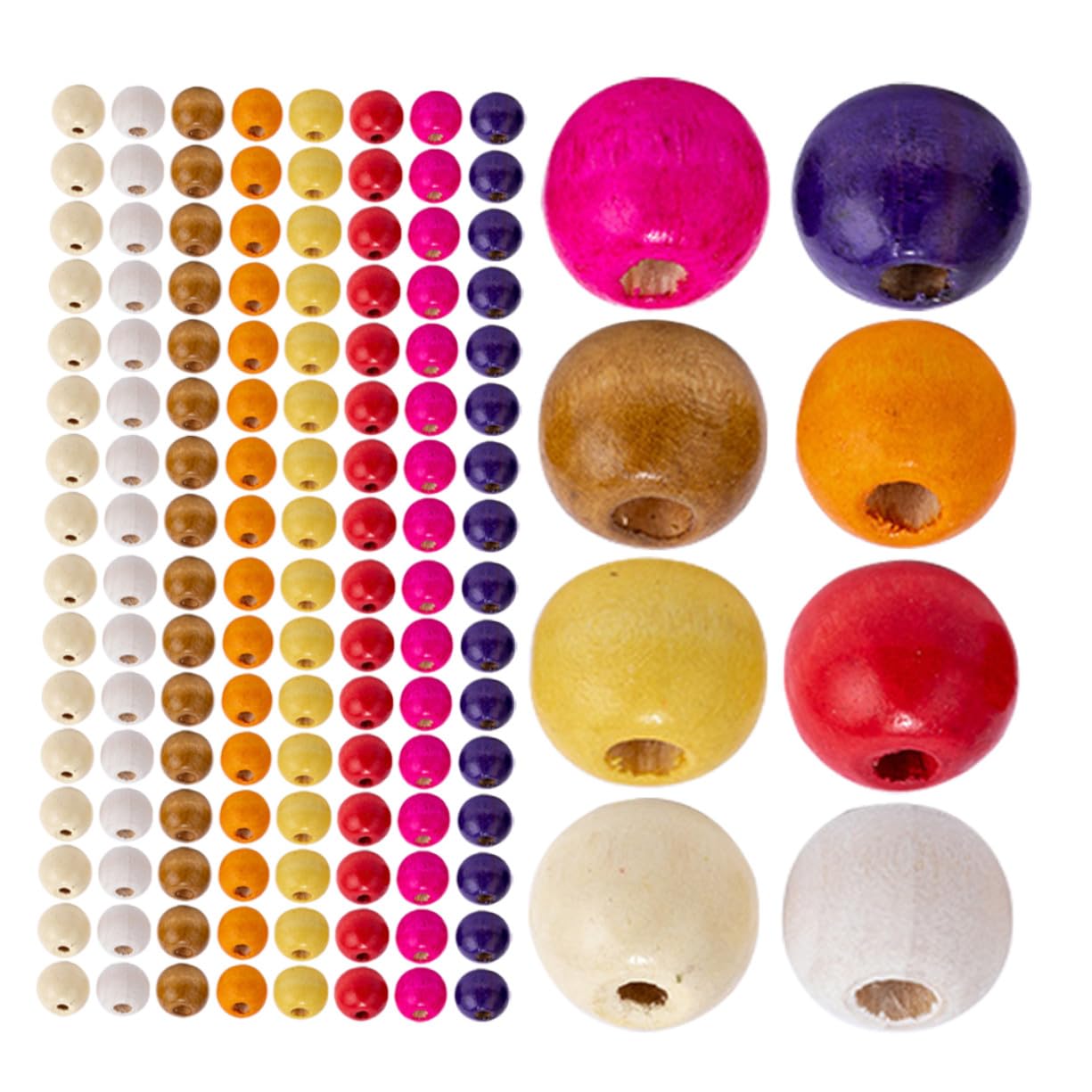 Cuentas de Madera Redondas de Colores Brillantes para Manualidades DIY Gran Cantidad para Pulseras Collares y Proyectos Creativos