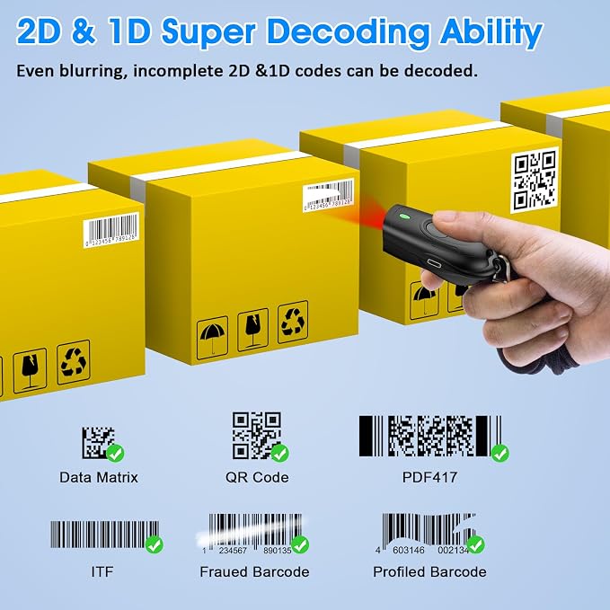 Scanner Bluetooth 2D portátil mini 3 en 1 miniatura 4