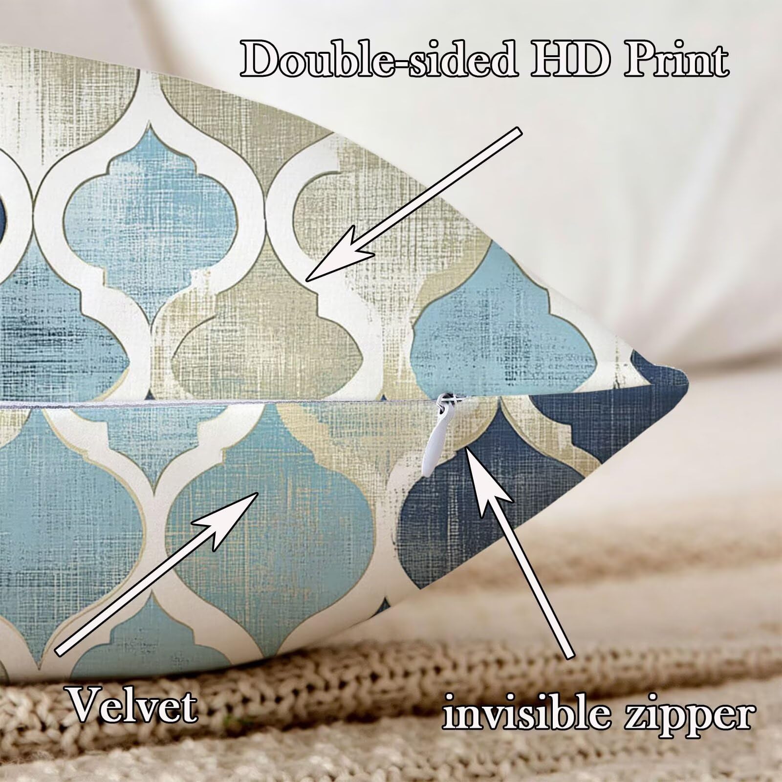 Coussin Exterieur Impermeable Coussin 65x65cm Lot de 2 Nordique Abstrait