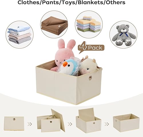 Miniatura 5 de Juego de 2 portaequipajes de nogal totalmente montados con 4 cajas de almacenamiento, soporte de bambú de 26.77 pulgadas para habitación de